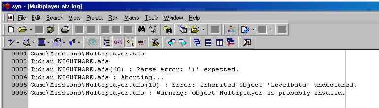 Error output